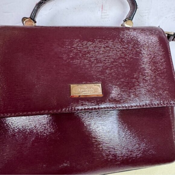 Kate Spade Brynlee Bixby Place Satchel Crossbody Bag Leather Patent Shoulder Red - Picture 2 of 16